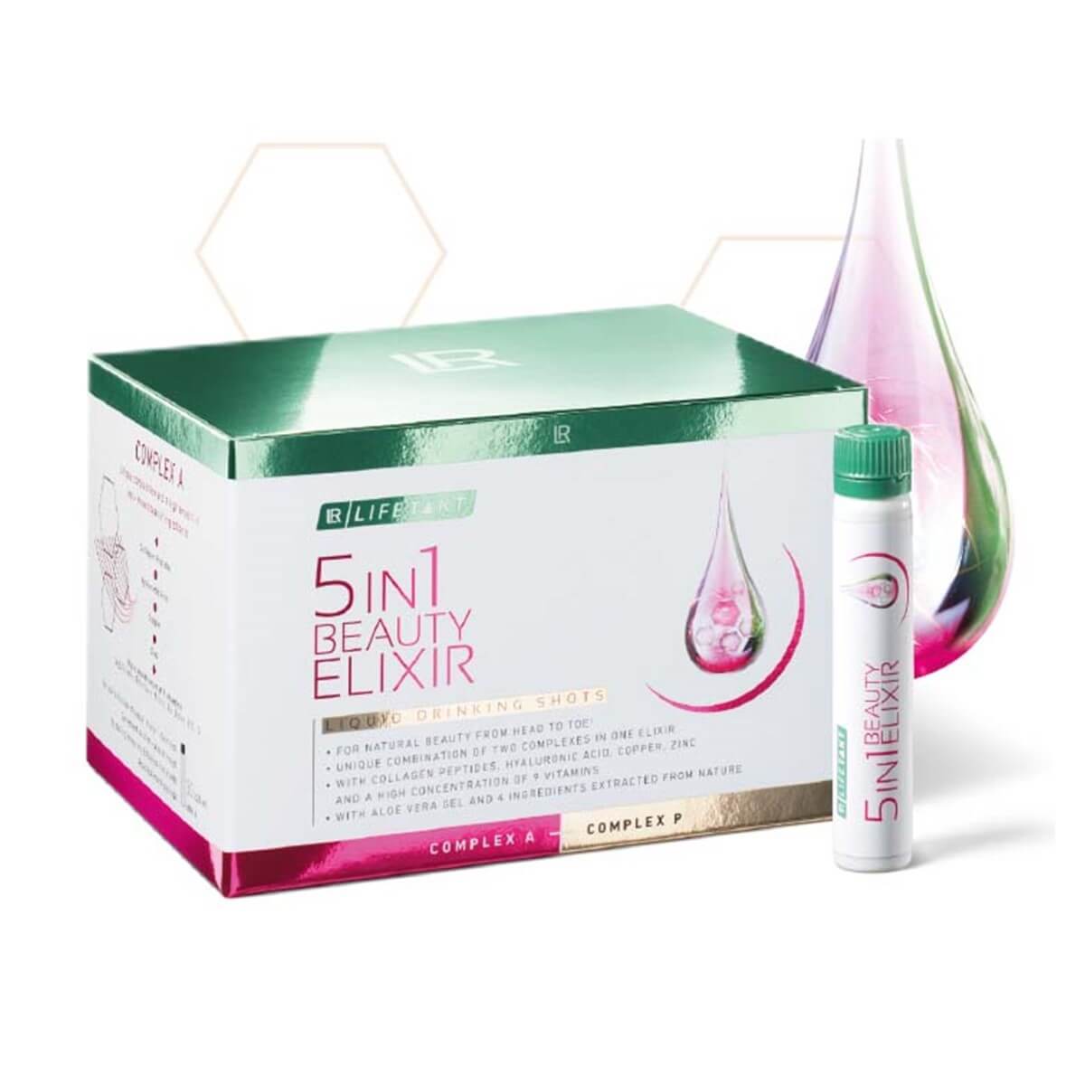 Bebida de elixir de beleza natural com colágeno