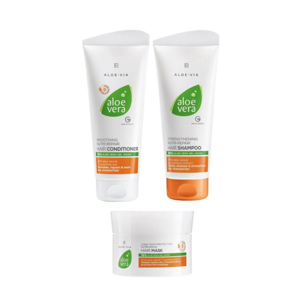 Aloe Vera Set Nutri-Repair Para Cabelos Protege, nutre, fortalece e repara o cabelo