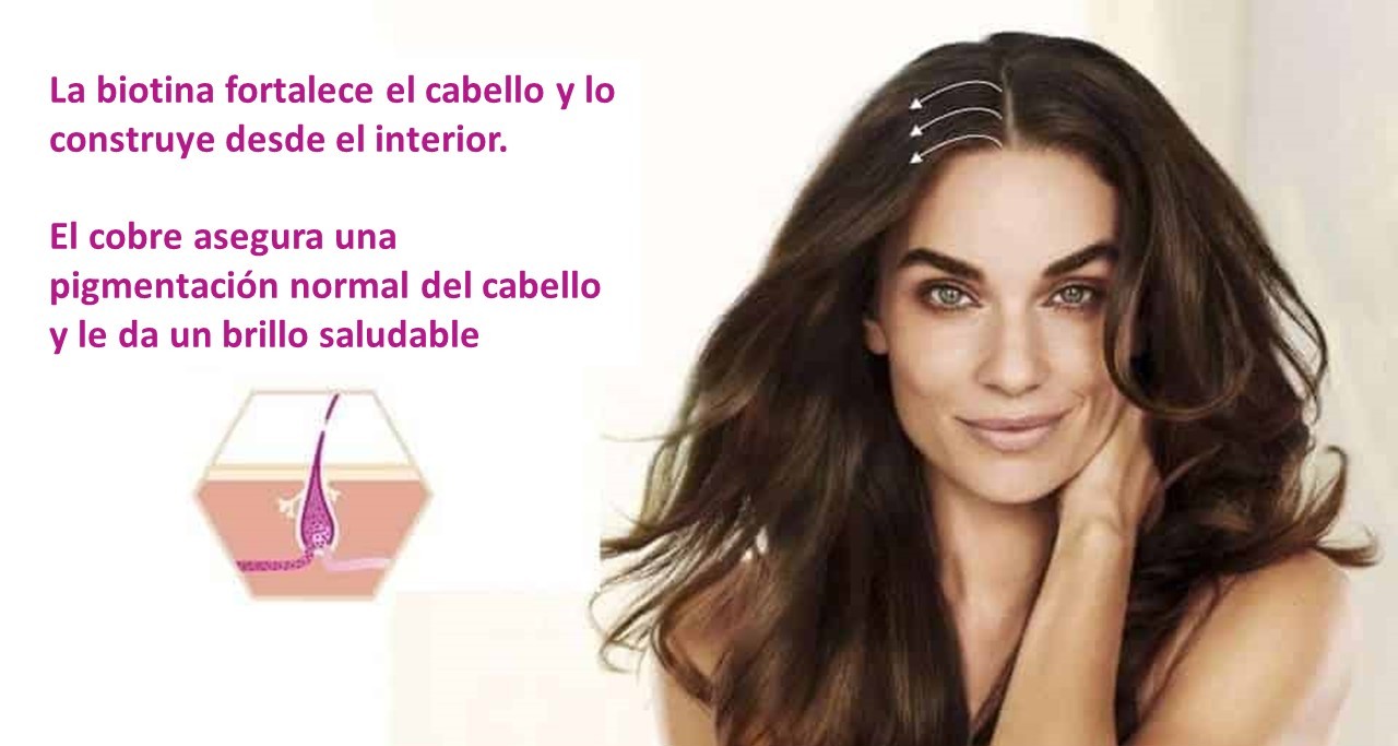 Biotina fortalece el cabello