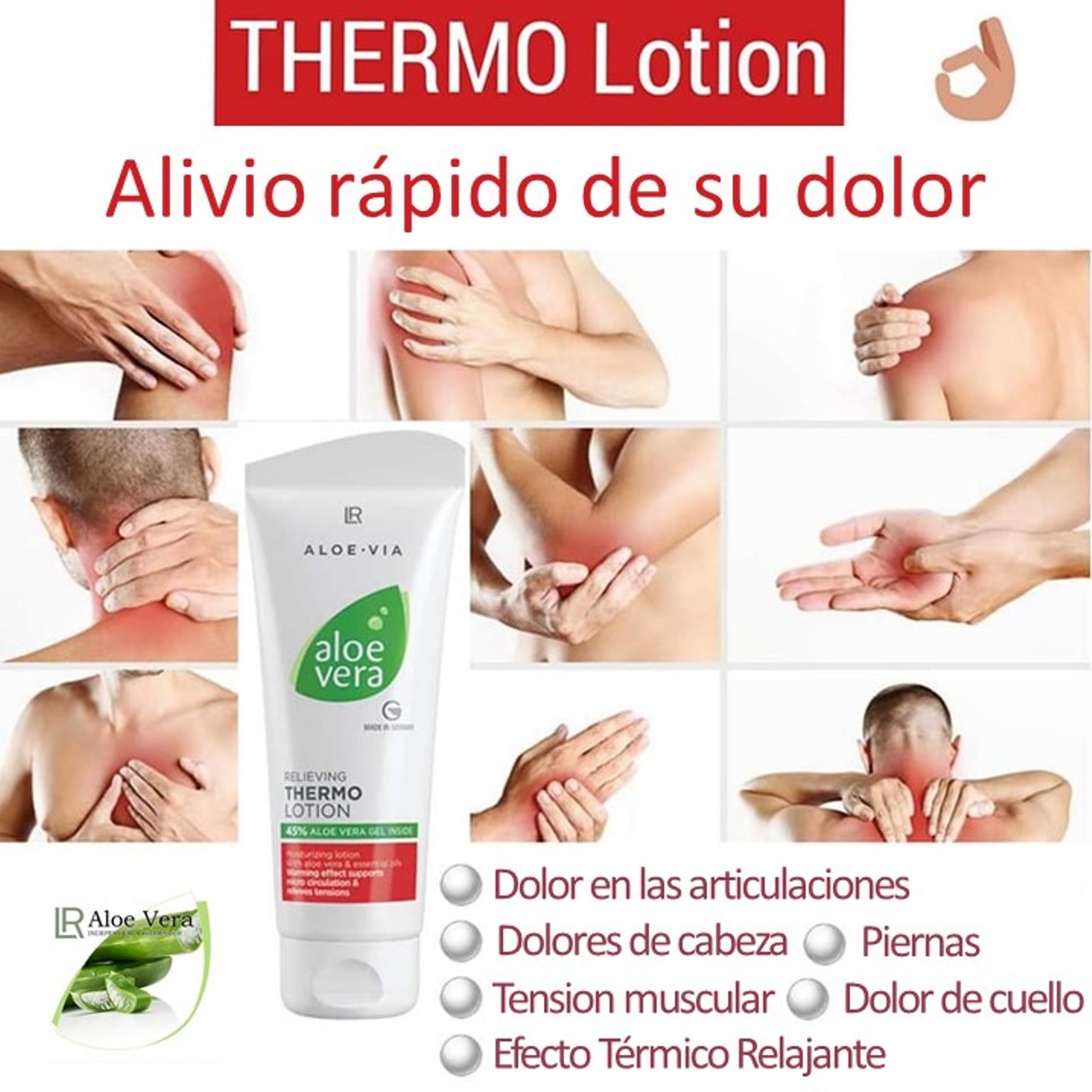 Loción Térmica Relajante Aloe Vera para dolores articulares, tensión muscular y piernas cansadas