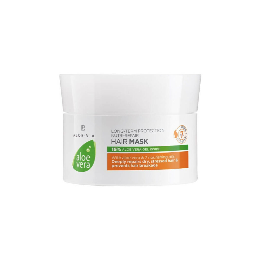 Soin cheveux aloe vera Nutri Repair Masque Capillaire avec 15 % de gel d'Aloe Vera et un complexe nourrissant et réparateur composé de 7 huiles