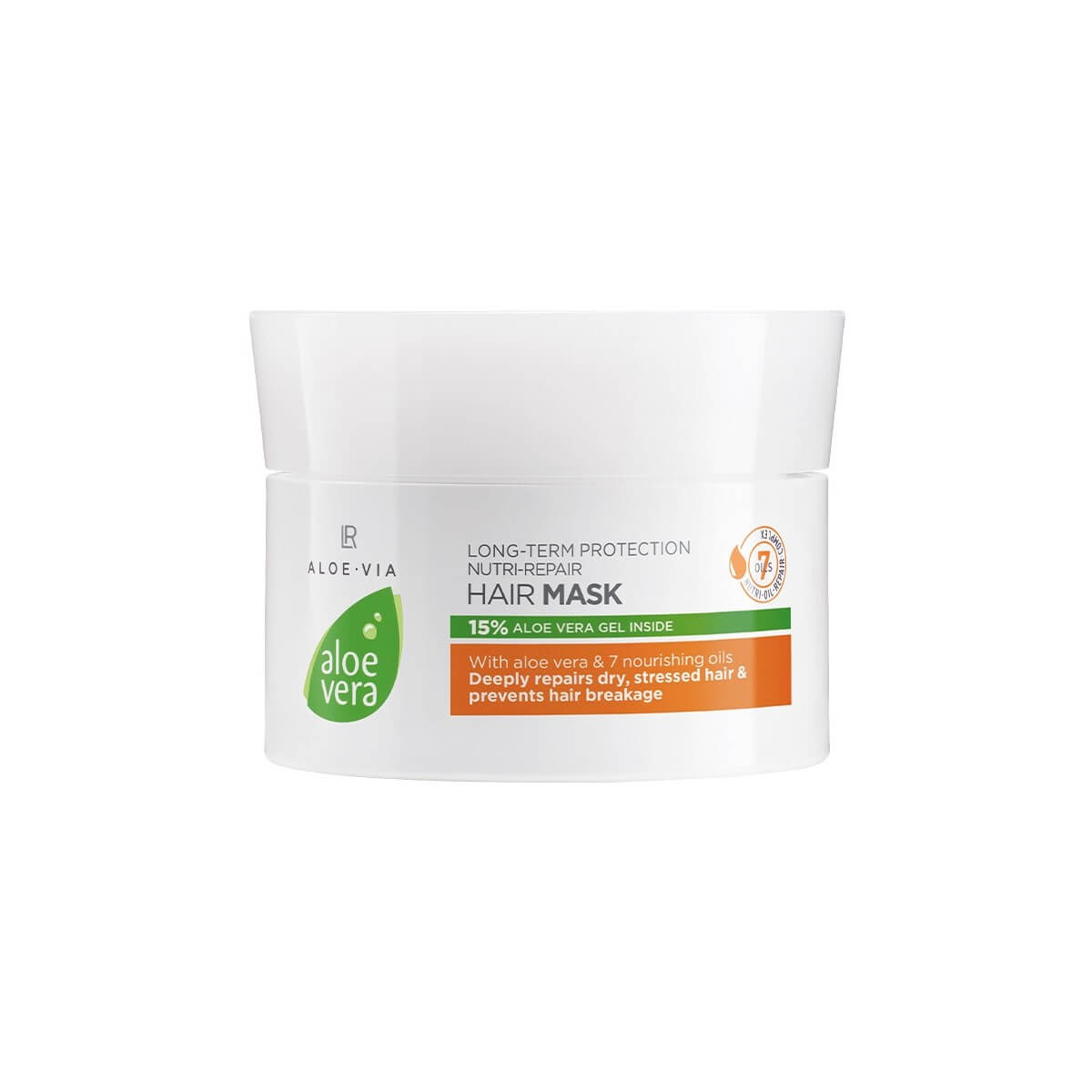 Soin cheveux aloe vera Masque Capillaire avec 15 % de gel d'Aloe Vera et un complexe nourrissant et réparateur composé de 7 huiles